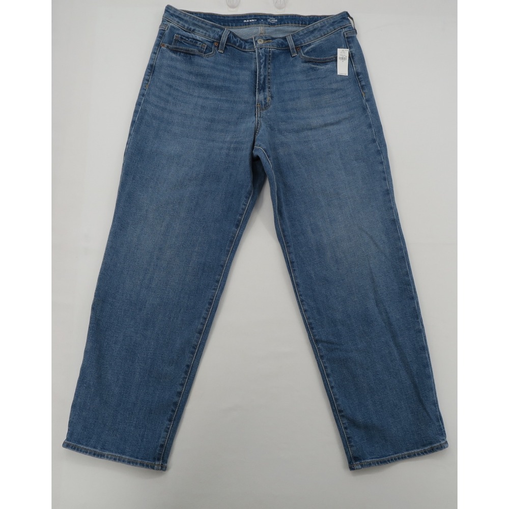 Old Navy OG Loose High Rise Secret Smooth Pockets Jeans Medium Wash Blue 16 NEW